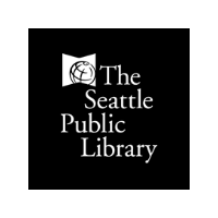 The Seattle Public Library logo on a black background.